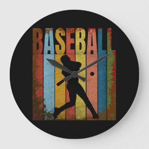 BASEBALL VINTAGE LARGE CLOCK