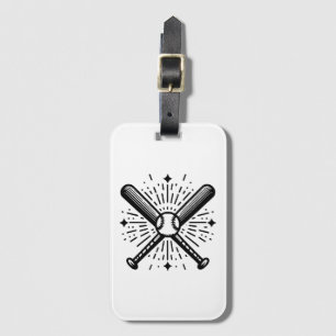 baseball vintage luggage tag