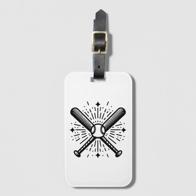 baseball vintage luggage tag (Front Vertical)