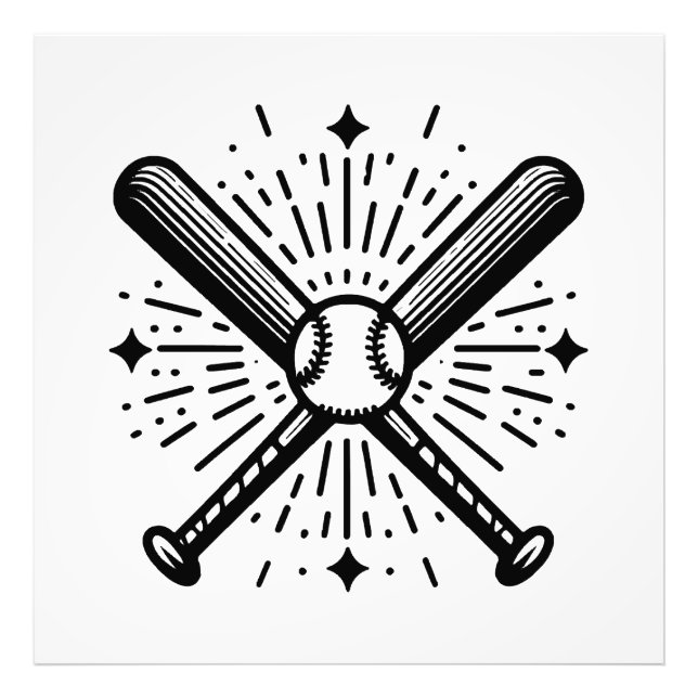 baseball vintage photo print (Front)