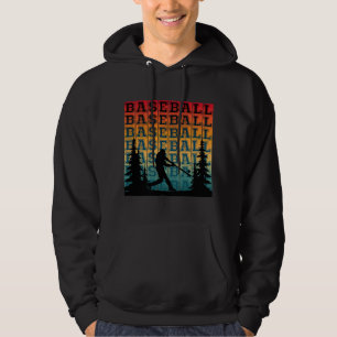 Baseball Vintage Player Typography Hoodie