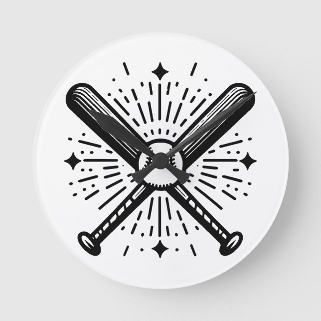 baseball vintage round clock (Front)
