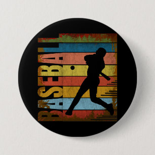 BASEBALL VINTAGE STYLE 7.5 CM ROUND BADGE
