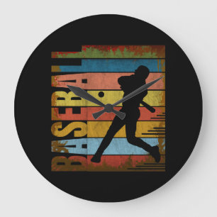 BASEBALL VINTAGE STYLE LARGE CLOCK