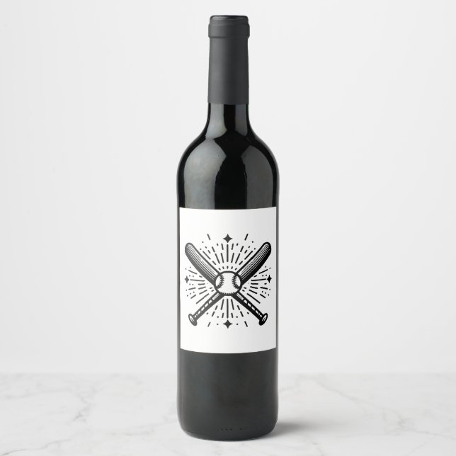 baseball vintage wine label (Front)