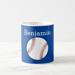Baseball w/ Custom Name - Blue Coffee Mug
