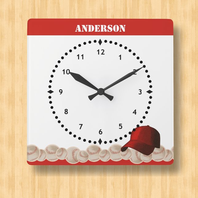 Baseball Wall Clock Red Cap (Creator Uploaded)