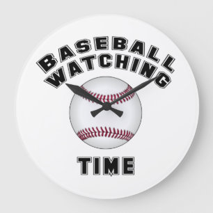 Baseball Watching Time Large Clock