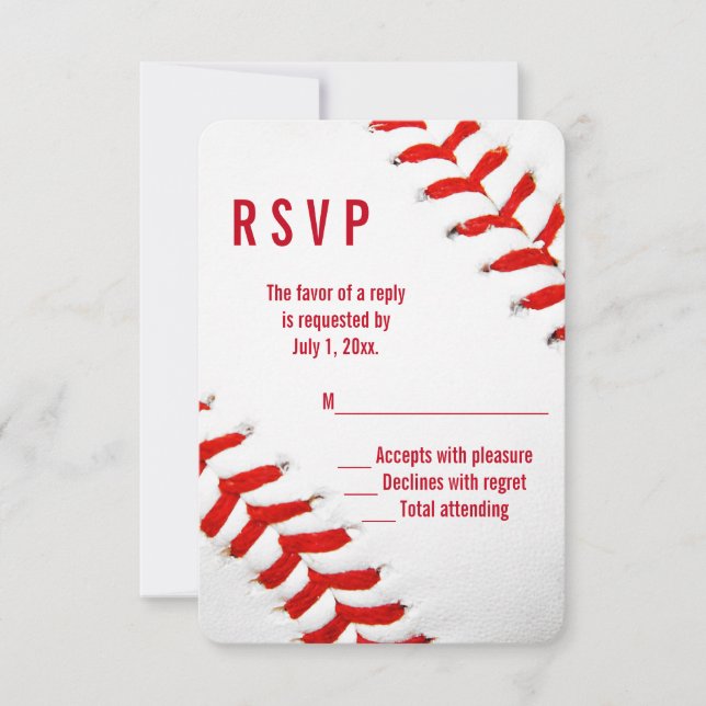 Baseball Wedding RSVP (Front)