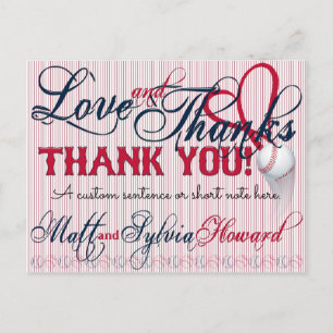 Baseball Wedding Thank You Card 1b-HOWARD Wedding
