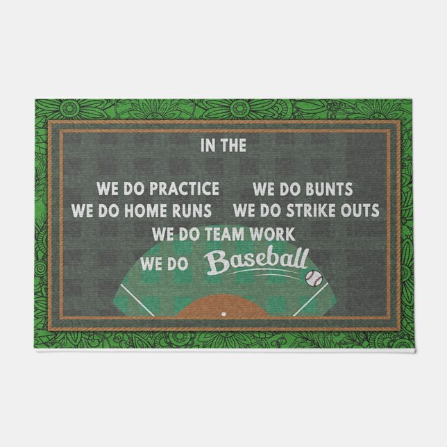 Baseball Welcome Mat, Spring Decor  Doormat (Front)