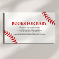 Baseball White Red Baby Shower Books For Baby