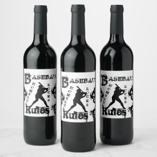 Baseball Wine Label