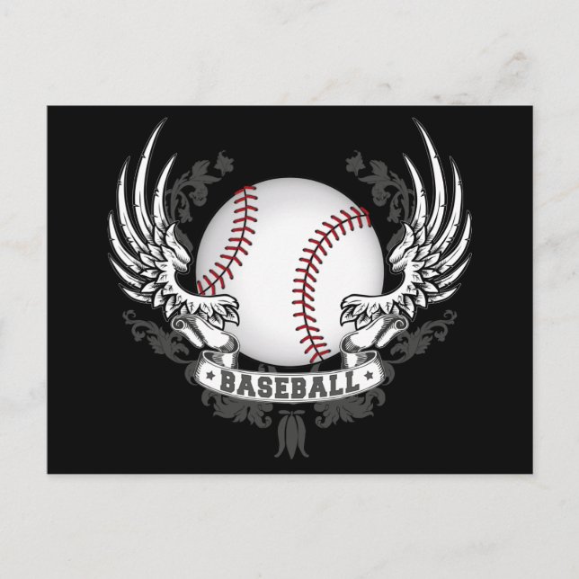 Baseball Wings Postcard (Front)