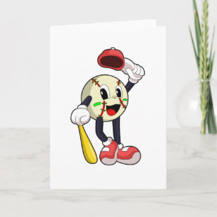 Baseball with Baseball bat Card