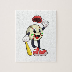 Baseball with Baseball bat Jigsaw Puzzle