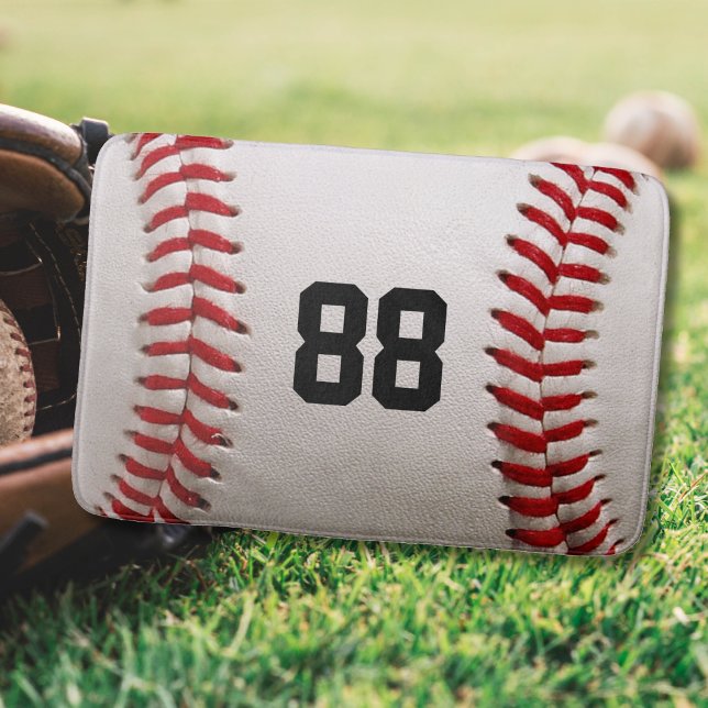 Baseball with Customisable Number Bath Mat (Creator Uploaded)