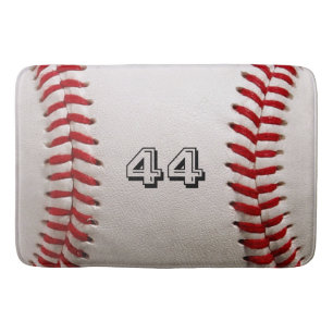 Baseball with Customisable Number Bath Mat