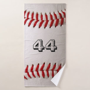 Baseball with Customisable Number Bath Towel
