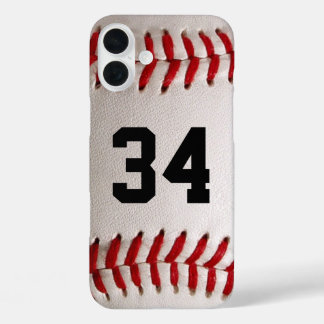 Baseball with Customisable Number iPhone 16 Plus Case
