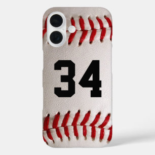 Baseball with Customisable Number iPhone 16 Case