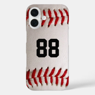 Baseball with Customisable Number iPhone 16 Case