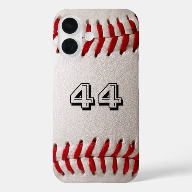 Baseball with Customisable Number Case-Mate iPhone Case (Back)