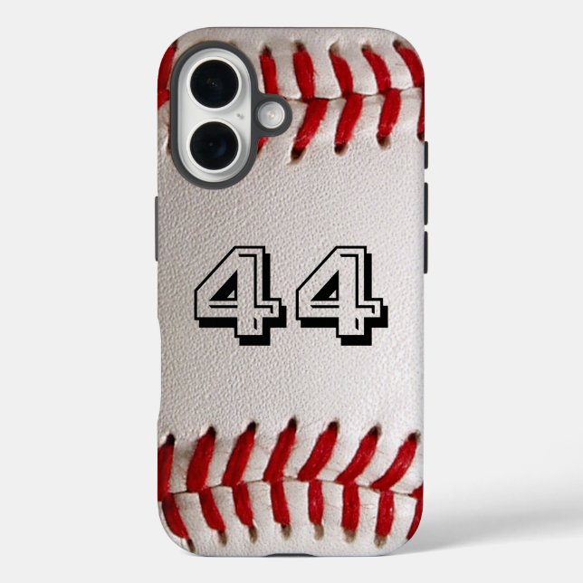 Baseball with Customisable Number Case-Mate iPhone Case (Back)