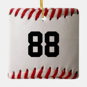 Baseball with Customisable Number Ceramic Ornament