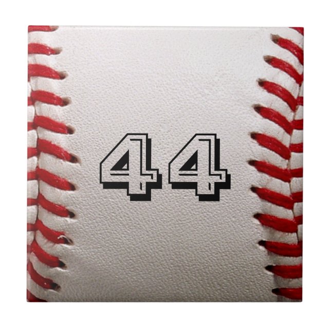 Baseball with Customisable Number Ceramic Tile (Front)