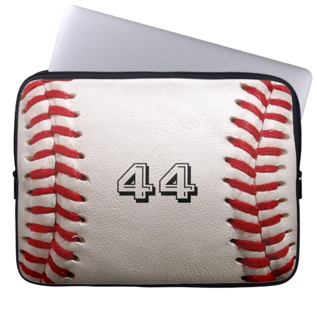 Baseball with Customisable Number Laptop Sleeve (Front)