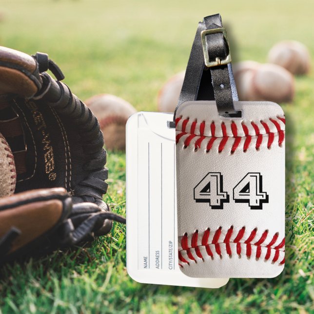 Baseball with Customisable Number Luggage Tag (Creator Uploaded)