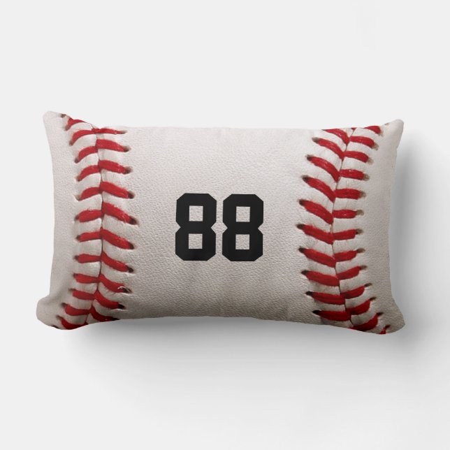 Baseball with Customisable Number Lumbar Cushion (Front)