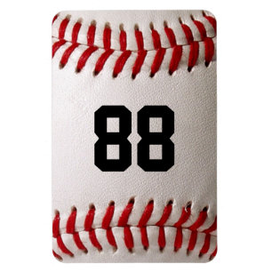 Baseball with Customisable Number Magnet