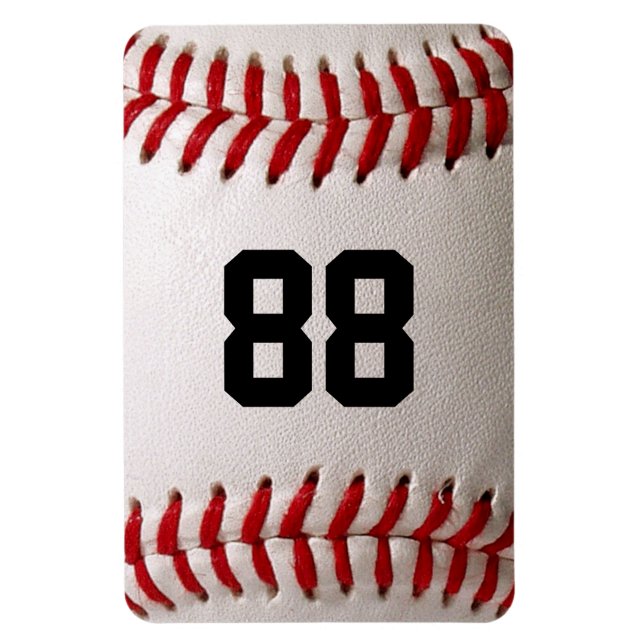 Baseball with Customisable Number Magnet (Vertical)