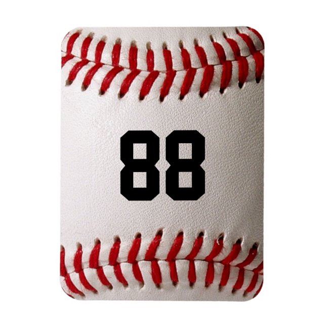 Baseball with Customisable Number Magnet (Vertical)