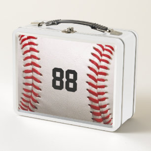 Baseball with Customisable Number Metal Lunch Box