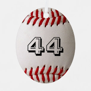 Baseball with Customisable Number Metal Tree Decoration