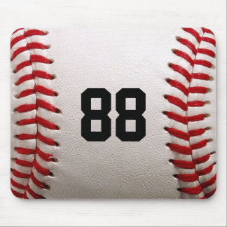 Baseball with Customisable Number Mouse Pad