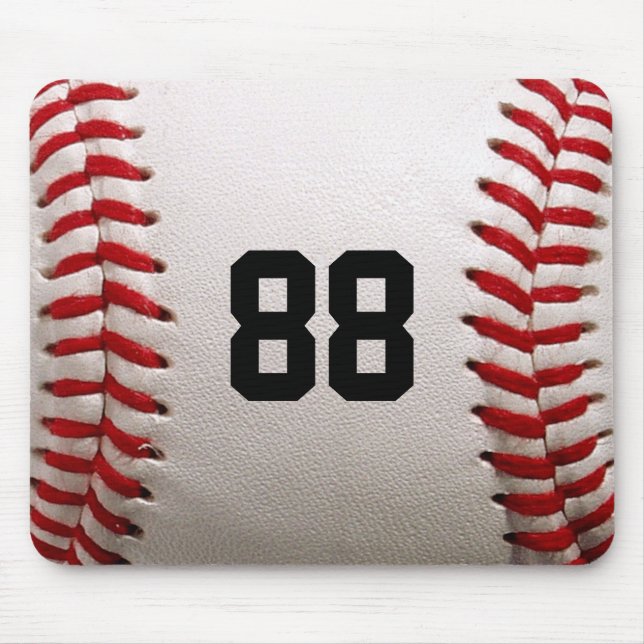Baseball with Customisable Number Mouse Pad (Front)