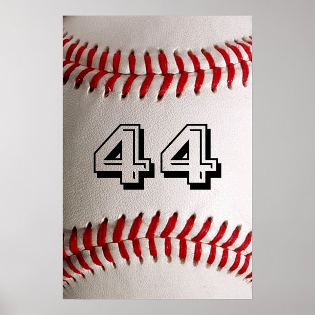 Baseball with Customisable Number Poster (Front)