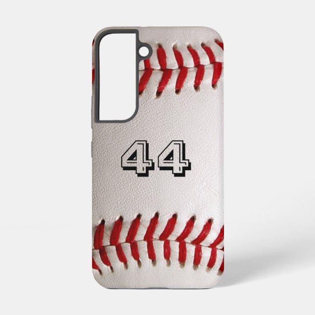 Baseball with Customisable Number Samsung Galaxy S22 Case (Back)