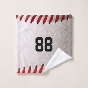 Baseball with Customisable Number Wash Cloth