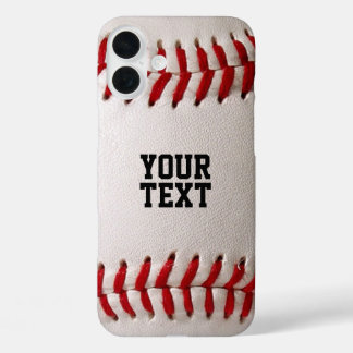 Baseball with Customisable Text iPhone 16 Plus Case
