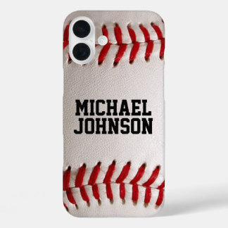 Baseball with Customisable Text iPhone 16 Plus Case