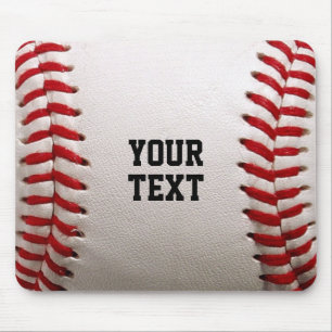 Baseball with Customisable Text Mouse Pad