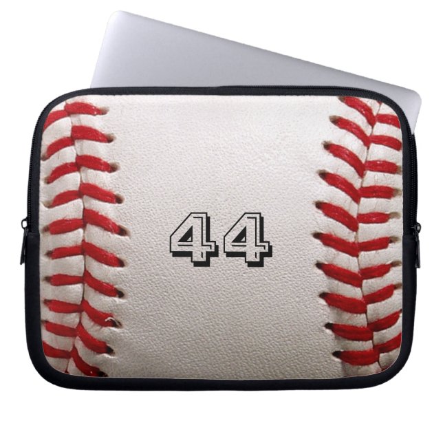 Baseball with Customizable Number Laptop Sleeve (Front)