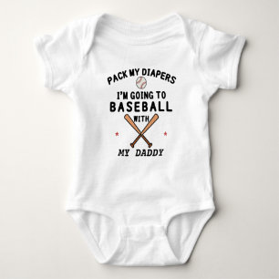 Baseball with Daddy   Baseball Dad   Baseball Baby Bodysuit