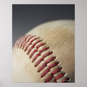 Baseball with impact mark. poster