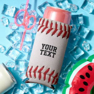 Baseball with Personalised Name Seltzer Can Cooler